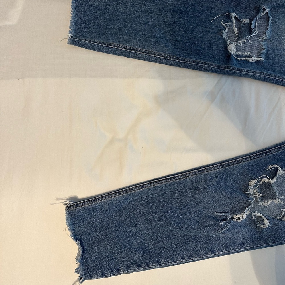 rag & bone Light Blue Distressed Boyfriend Jeans - Picture 6 of 8